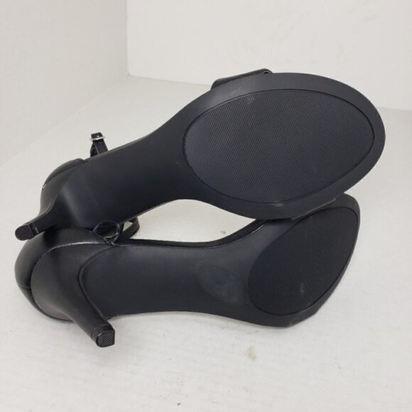 Parker & Sky Louise Black Open Toe Buckle Heels - Picture 8 of 10